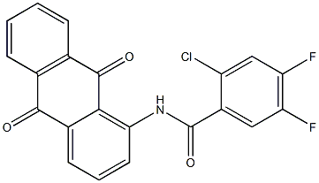 2-chloro-N-(9,10-dioxo-9,10-dihydro-1-anthracenyl)-4,5-difluorobenzamide 结构式