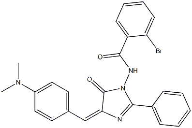 2-bromo-N-{4-[4-(dimethylamino)benzylidene]-5-oxo-2-phenyl-4,5-dihydro-1H-imidazol-1-yl}benzamide 结构式