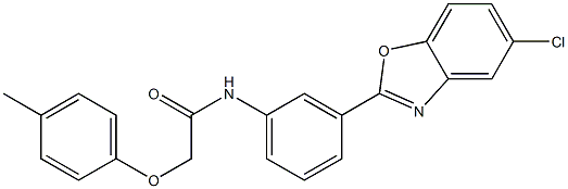 N-[3-(5-chloro-1,3-benzoxazol-2-yl)phenyl]-2-(4-methylphenoxy)acetamide 结构式