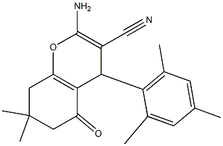 2-amino-4-mesityl-7,7-dimethyl-5-oxo-5,6,7,8-tetrahydro-4H-chromene-3-carbonitrile 结构式