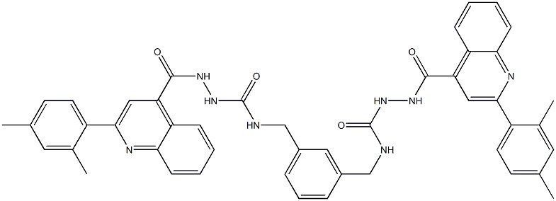 2-{[2-(2,4-dimethylphenyl)-4-quinolinyl]carbonyl}-N-[3-({[(2-{[2-(2,4-dimethylphenyl)-4-quinolinyl]carbonyl}hydrazino)carbonyl]amino}methyl)benzyl]hydrazinecarboxamide 结构式