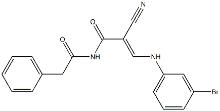 3-(3-bromoanilino)-2-cyano-N-(phenylacetyl)acrylamide 结构式