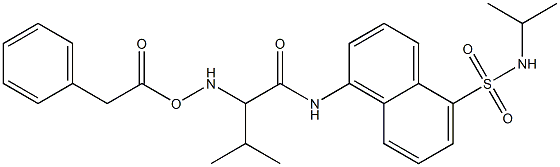 N-{5-[(isopropylamino)sulfonyl]-1-naphthyl}-3-methyl-2-{[(phenylacetyl)oxy]amino}butanamide 结构式