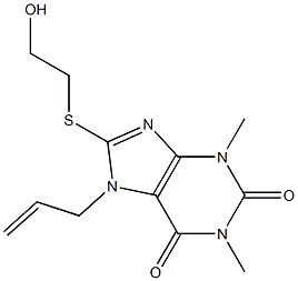 7-allyl-8-[(2-hydroxyethyl)thio]-1,3-dimethyl-3,7-dihydro-1H-purine-2,6-dione 结构式