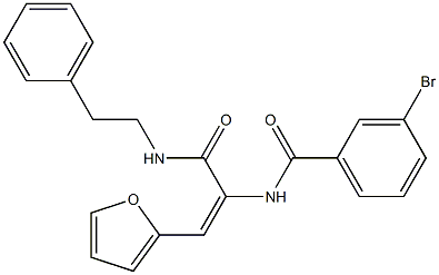 3-bromo-N-(2-(2-furyl)-1-{[(2-phenylethyl)amino]carbonyl}vinyl)benzamide 结构式