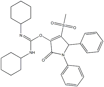 4-(methylsulfonyl)-2-oxo-1,5-diphenyl-2,5-dihydro-1H-pyrrol-3-yl N,N'-dicyclohexylimidocarbamate 结构式