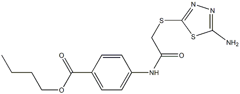 butyl 4-({[(5-amino-1,3,4-thiadiazol-2-yl)sulfanyl]acetyl}amino)benzoate 结构式