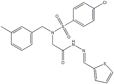 4-chloro-N-(3-methylbenzyl)-N-{2-oxo-2-[2-(2-thienylmethylene)hydrazino]ethyl}benzenesulfonamide 结构式