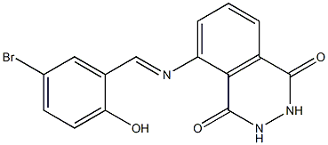 5-[(5-bromo-2-hydroxybenzylidene)amino]-2,3-dihydro-1,4-phthalazinedione 结构式