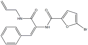 N-{1-[(allylamino)carbonyl]-2-phenylvinyl}-5-bromo-2-furamide 结构式