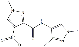 N-(1,3-dimethyl-1H-pyrazol-4-yl)-4-nitro-1-methyl-1H-pyrazole-3-carboxamide 结构式