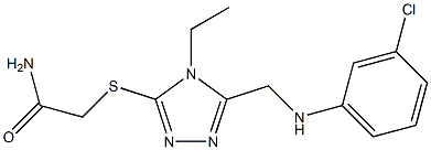 2-({5-[(3-chloroanilino)methyl]-4-ethyl-4H-1,2,4-triazol-3-yl}sulfanyl)acetamide 结构式