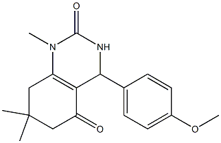 4-(4-methoxyphenyl)-1,7,7-trimethyl-4,6,7,8-tetrahydroquinazoline-2,5(1H,3H)-dione 结构式