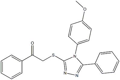 2-{[4-(4-methoxyphenyl)-5-phenyl-4H-1,2,4-triazol-3-yl]sulfanyl}-1-phenylethanone 结构式