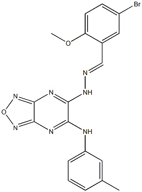5-bromo-2-methoxybenzaldehyde [6-(3-toluidino)[1,2,5]oxadiazolo[3,4-b]pyrazin-5-yl]hydrazone 结构式
