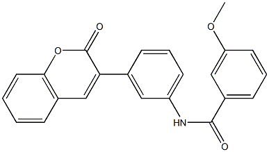 3-methoxy-N-[3-(2-oxo-2H-chromen-3-yl)phenyl]benzamide 结构式