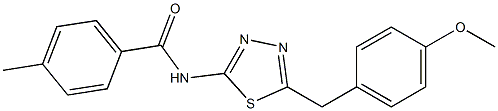 N-[5-(4-methoxybenzyl)-1,3,4-thiadiazol-2-yl]-4-methylbenzamide 结构式