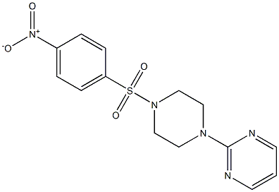 2-[4-({4-nitrophenyl}sulfonyl)-1-piperazinyl]pyrimidine 结构式