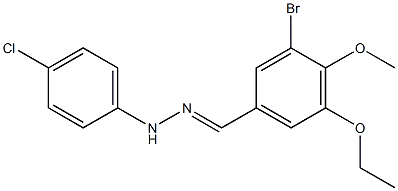 3-bromo-5-ethoxy-4-methoxybenzaldehyde (4-chlorophenyl)hydrazone 结构式
