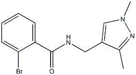 2-bromo-N-[(1,3-dimethyl-1H-pyrazol-4-yl)methyl]benzamide 结构式