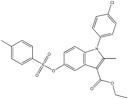 ethyl 1-(4-chlorophenyl)-2-methyl-5-{[(4-methylphenyl)sulfonyl]oxy}-1H-indole-3-carboxylate 结构式