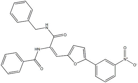 N-[1-[(benzylamino)carbonyl]-2-(5-{3-nitrophenyl}-2-furyl)vinyl]benzamide 结构式