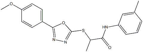 2-{[5-(4-methoxyphenyl)-1,3,4-oxadiazol-2-yl]sulfanyl}-N-(3-methylphenyl)propanamide 结构式