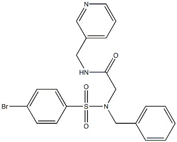 2-[[(4-bromophenyl)sulfonyl](phenylmethyl)amino]-N-(pyridin-3-ylmethyl)acetamide 结构式