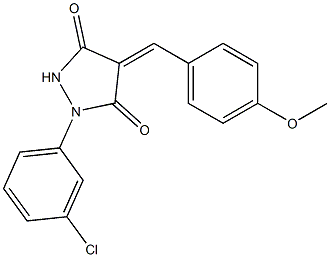 1-(3-chlorophenyl)-4-(4-methoxybenzylidene)-3,5-pyrazolidinedione 结构式