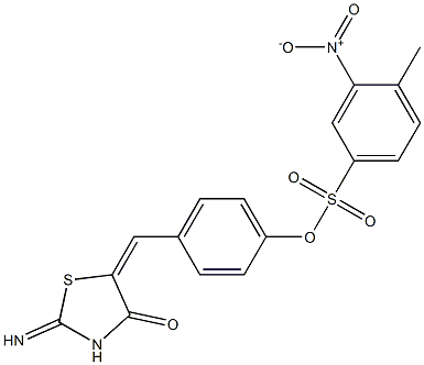 4-[(2-imino-4-oxo-1,3-thiazolidin-5-ylidene)methyl]phenyl 3-nitro-4-methylbenzenesulfonate 结构式