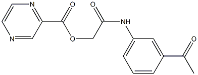 2-(3-acetylanilino)-2-oxoethyl pyrazine-2-carboxylate 结构式