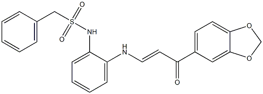 N-(2-{[3-(1,3-benzodioxol-5-yl)-3-oxo-1-propenyl]amino}phenyl)(phenyl)methanesulfonamide 结构式