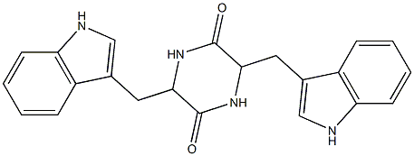 3,6-bis(1H-indol-3-ylmethyl)piperazine-2,5-dione 结构式