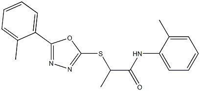 N-(2-methylphenyl)-2-{[5-(2-methylphenyl)-1,3,4-oxadiazol-2-yl]sulfanyl}propanamide 结构式