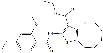 ethyl 2-[(2,4-dimethoxybenzoyl)amino]-4,5,6,7,8,9-hexahydrocycloocta[b]thiophene-3-carboxylate 结构式