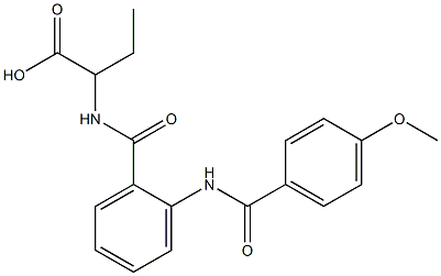 2-({2-[(4-methoxybenzoyl)amino]benzoyl}amino)butanoic acid 结构式