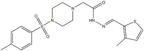 2-{4-[(4-methylphenyl)sulfonyl]-1-piperazinyl}-N'-[(3-methyl-2-thienyl)methylene]acetohydrazide 结构式