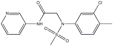 2-[3-chloro-4-methyl(methylsulfonyl)anilino]-N-(3-pyridinyl)acetamide 结构式