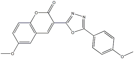 6-methoxy-3-[5-(4-methoxyphenyl)-1,3,4-oxadiazol-2-yl]-2H-chromen-2-one 结构式