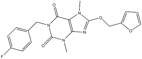 1-(4-fluorobenzyl)-8-(2-furylmethoxy)-3,7-dimethyl-3,7-dihydro-1H-purine-2,6-dione 结构式