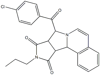 8-(4-chlorobenzoyl)-10-propyl-11a,11b-dihydro-8H-pyrrolo[3',4':3,4]pyrrolo[2,1-a]isoquinoline-9,11(8aH,10H)-dione 结构式