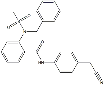 N-[4-(cyanomethyl)phenyl]-2-[(methylsulfonyl)(phenylmethyl)amino]benzamide 结构式