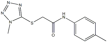 N-(4-methylphenyl)-2-[(1-methyl-1H-tetraazol-5-yl)sulfanyl]acetamide 结构式