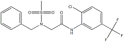2-[benzyl(methylsulfonyl)amino]-N-[2-chloro-5-(trifluoromethyl)phenyl]acetamide 结构式