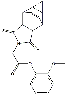 2-methoxyphenyl (3,5-dioxo-4-azatetracyclo[5.3.2.0~2,6~.0~8,10~]dodec-11-en-4-yl)acetate 结构式