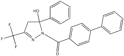 1-([1,1'-biphenyl]-4-ylcarbonyl)-5-phenyl-3-(trifluoromethyl)-4,5-dihydro-1H-pyrazol-5-ol 结构式
