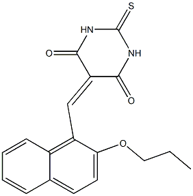 5-[(2-propoxy-1-naphthyl)methylene]-2-thioxodihydro-4,6(1H,5H)-pyrimidinedione 结构式