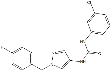 N-(3-chlorophenyl)-N'-[1-(4-fluorobenzyl)-1H-pyrazol-4-yl]urea 结构式