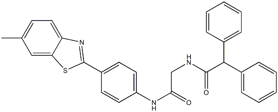 N-{2-[4-(6-methyl-1,3-benzothiazol-2-yl)anilino]-2-oxoethyl}-2,2-diphenylacetamide 结构式