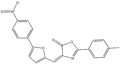 4-[(5-{4-nitrophenyl}-2-furyl)methylene]-2-(4-methylphenyl)-1,3-oxazol-5(4H)-one 结构式